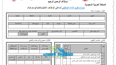 نموذج تقييم الأداء الوظيفي